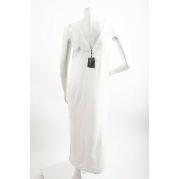 Massimo Dutti Womens Linen Dress US 4 EU 36 White Midi Sleeveless 6622/226 NWT - Picture 6 of 8